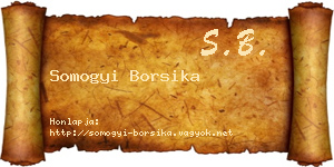 Somogyi Borsika névjegykártya